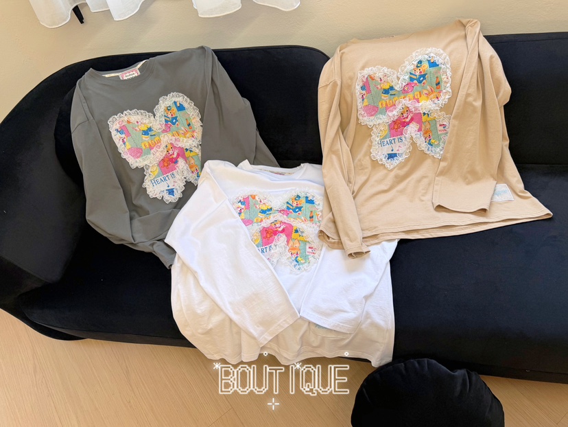 BOUTIQUE-L韓國代購女裝新品熱賣休閑人氣時尚真品長袖T恤BOUTIQUE-L長袖T恤
