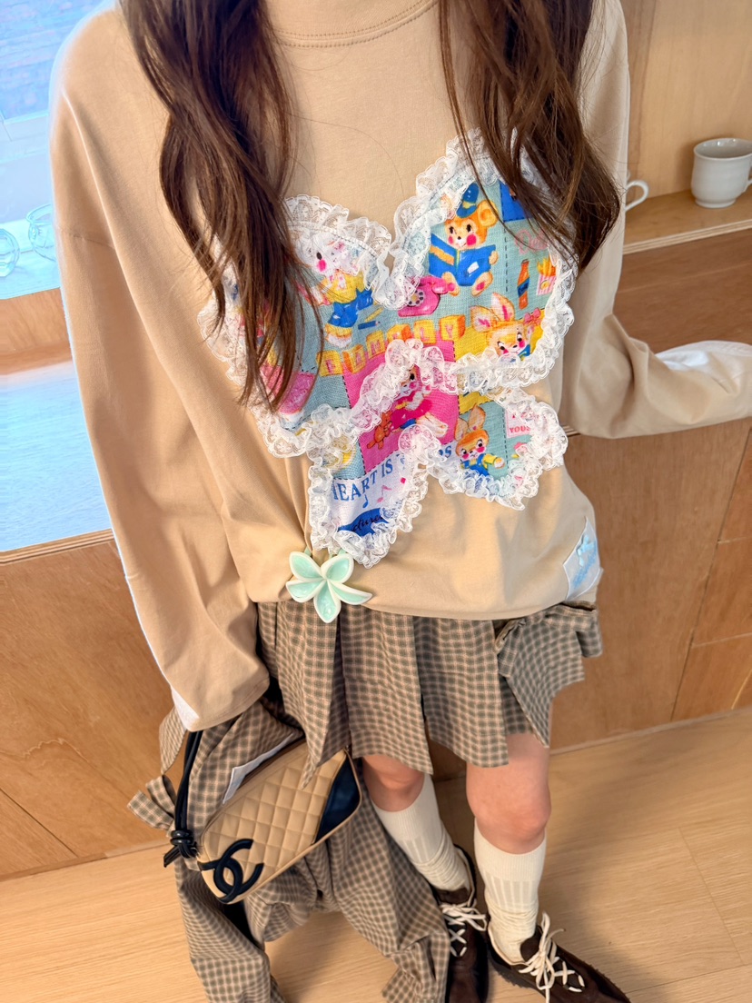 BOUTIQUE-L韓國代購女裝新品熱賣休閑人氣時尚真品長袖T恤BOUTIQUE-L長袖T恤