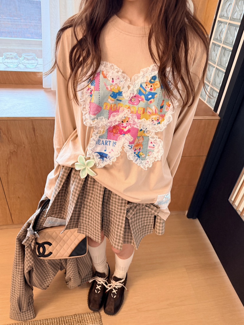 BOUTIQUE-L韓國代購女裝新品熱賣休閑人氣時尚真品長袖T恤BOUTIQUE-L長袖T恤圖色2