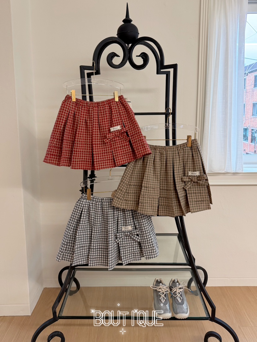 BOUTIQUE-L東大門實拍女士新品休閑真品人氣短裙荷葉邊格紋BOUTIQUE-L短裙
