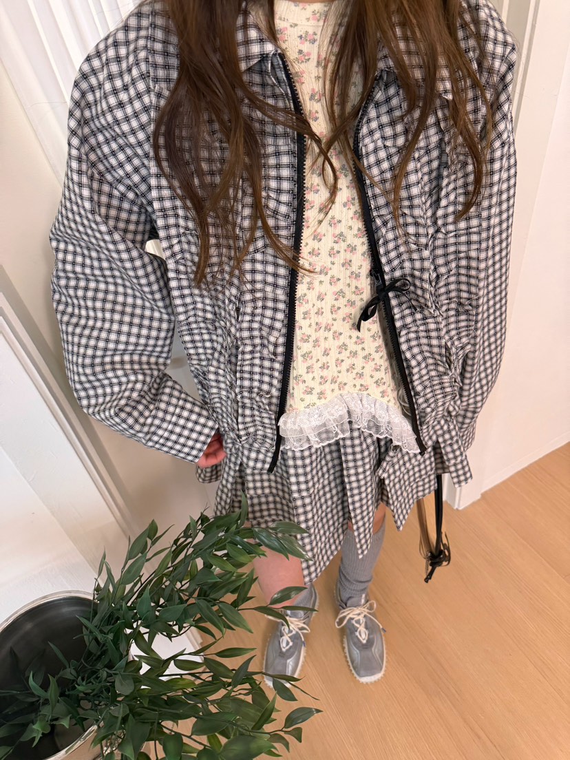 BOUTIQUE-L東大門實拍女士新品休閑真品人氣短裙荷葉邊格紋BOUTIQUE-L短裙
