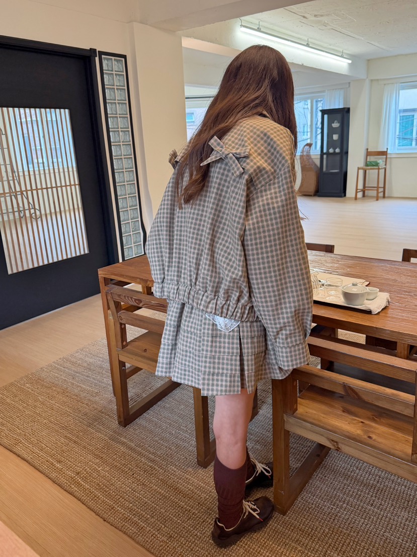 BOUTIQUE-L東大門實拍女士新品休閑真品人氣短裙荷葉邊格紋BOUTIQUE-L短裙