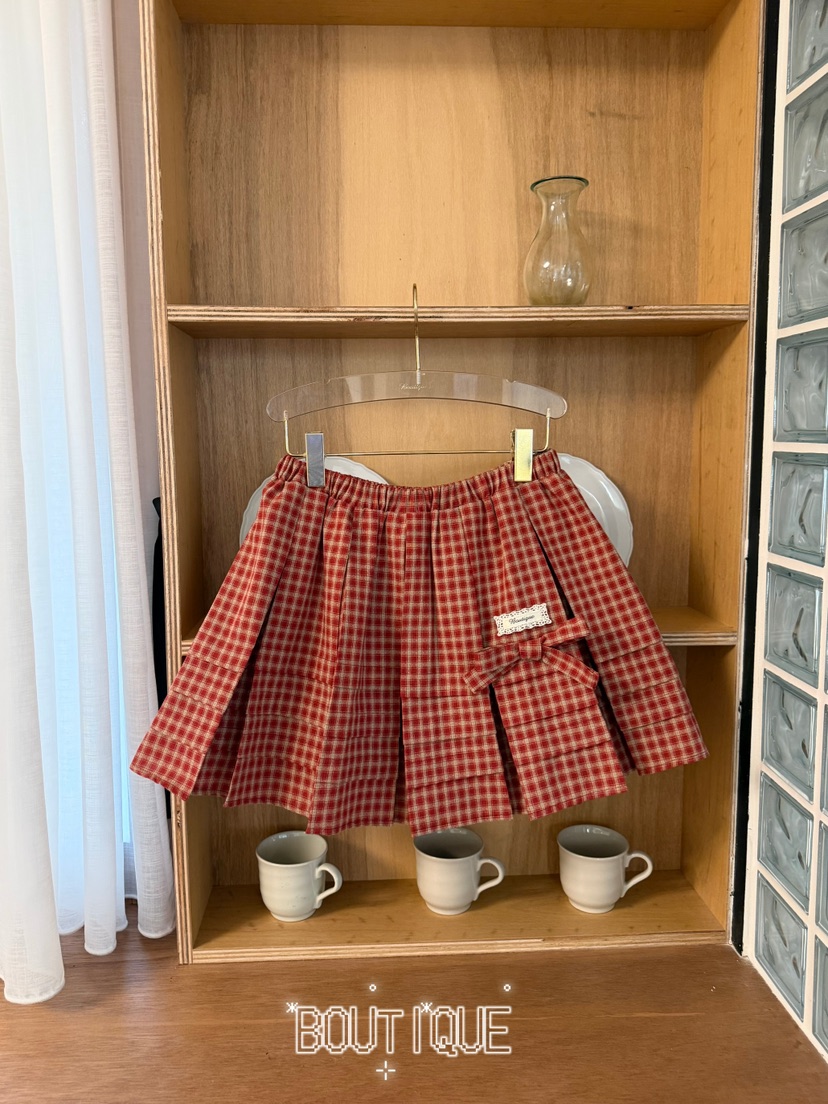 BOUTIQUE-L東大門實拍女士新品休閑真品人氣短裙荷葉邊格紋BOUTIQUE-L短裙圖色2