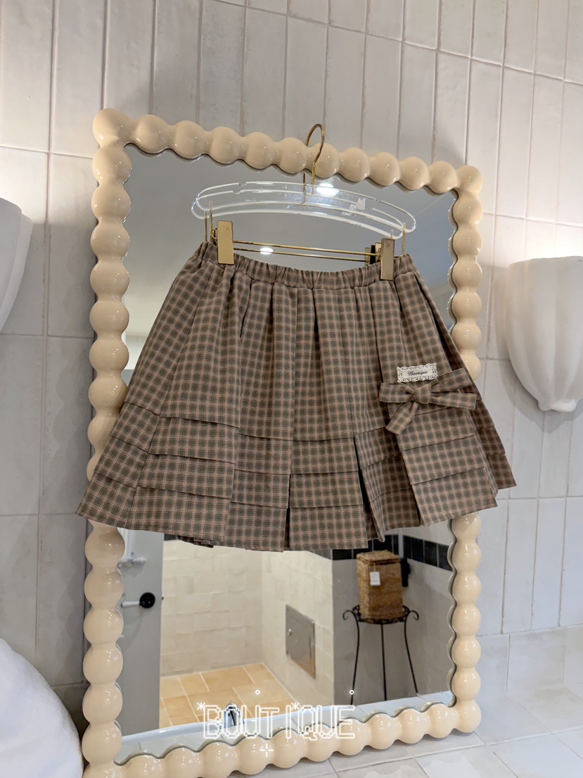 BOUTIQUE-L東大門實拍女士新品休閑真品人氣短裙荷葉邊格紋BOUTIQUE-L短裙圖色3