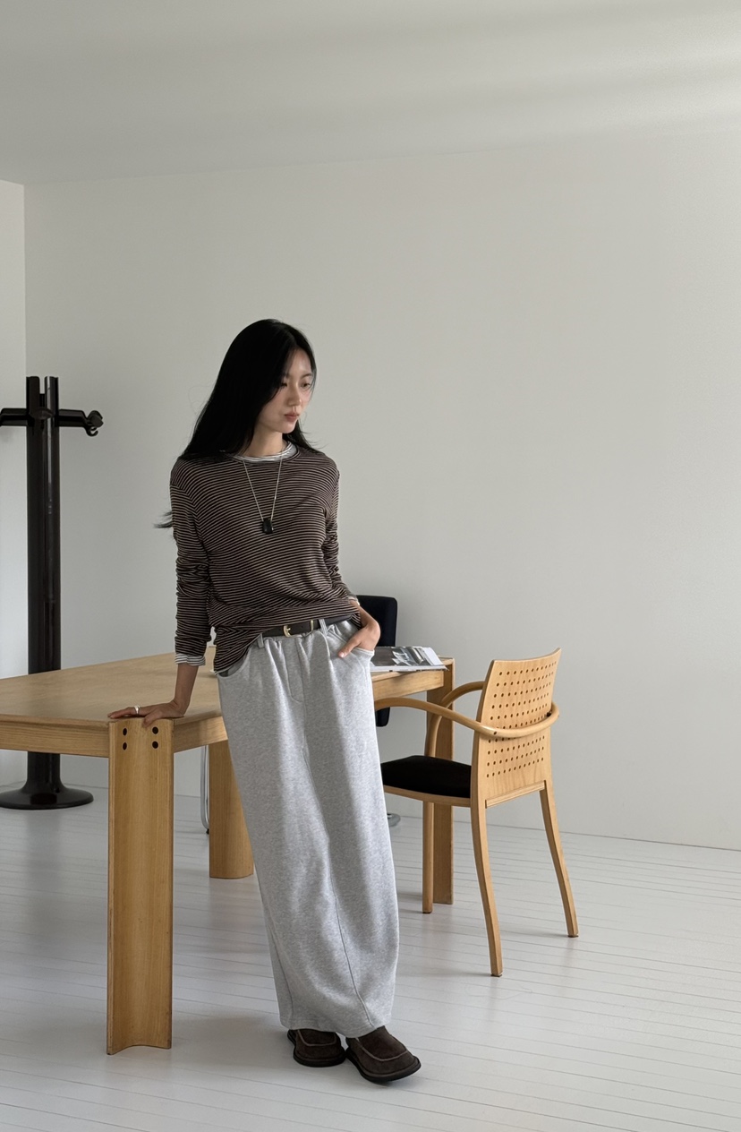 AMY GRACE-A韓國直郵女裝新款熱賣人氣真品長袖T恤條紋AMY GRACE長袖T恤
