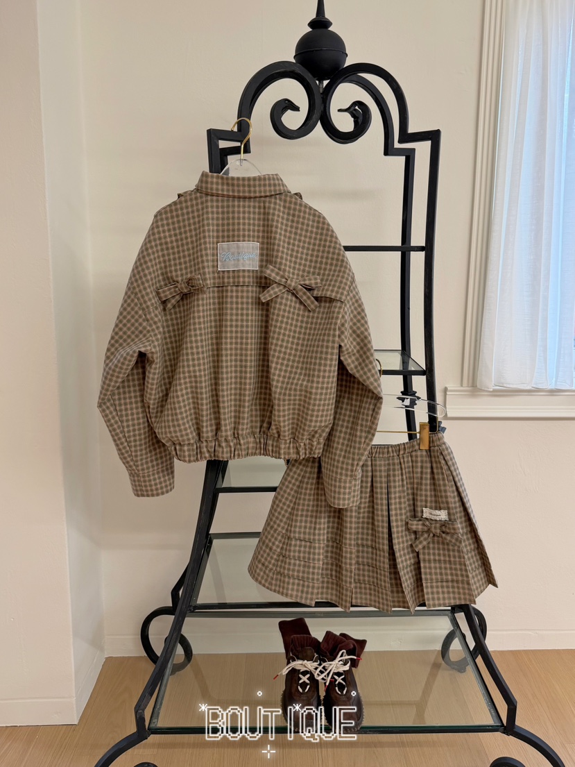 BOUTIQUE-L東大門實拍女士新品休閑推薦真品夾克荷葉邊格紋BOUTIQUE-L夾克