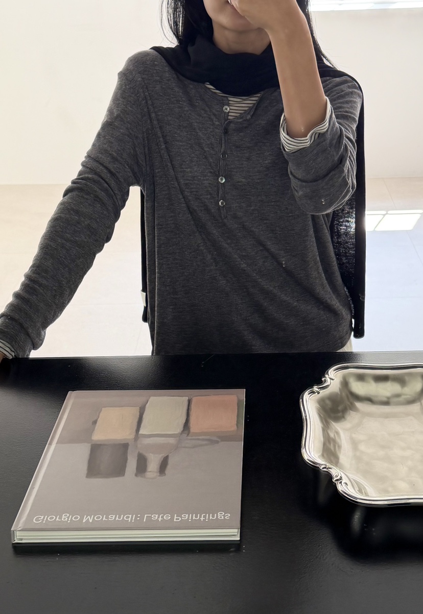 AMY GRACE-A東大門代購女裝新款休閑熱賣推薦長袖T恤紐扣AMY GRACE長袖T恤