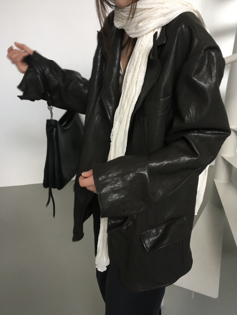 MINIMUZE東大門實拍女裝新款休閑真品人氣皮衣金屬絲皮革MINIMUZE皮衣