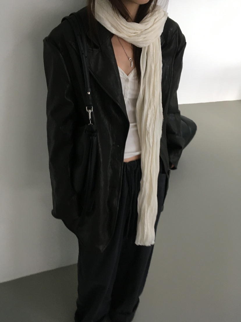 MINIMUZE東大門實拍女裝新款休閑真品人氣皮衣金屬絲皮革MINIMUZE皮衣