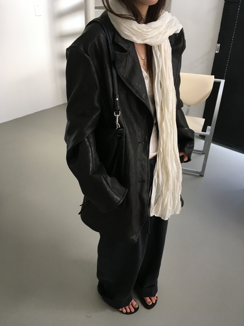MINIMUZE東大門實拍女裝新款休閑真品人氣皮衣金屬絲皮革MINIMUZE皮衣