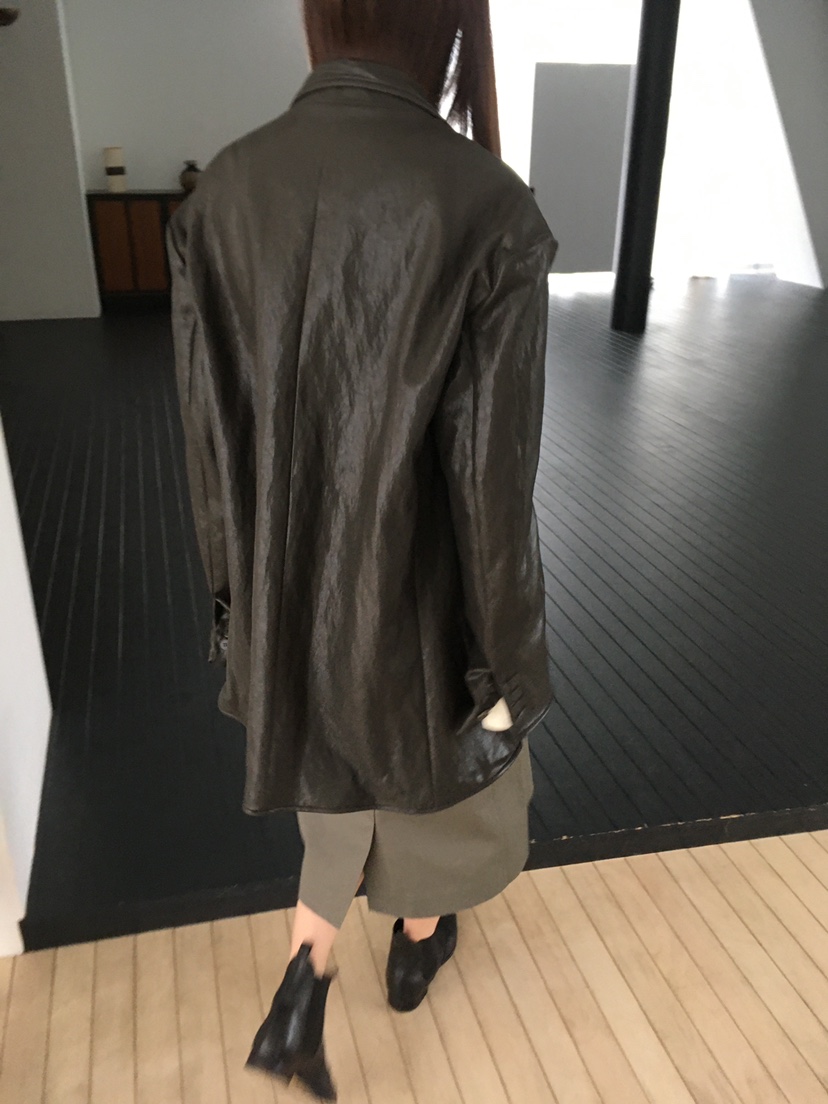 MINIMUZE東大門實拍女裝新款休閑真品人氣皮衣金屬絲皮革MINIMUZE皮衣