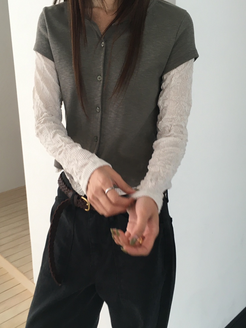 MINIMUZE韓國直郵女裝新品真品人氣休閑時尚推薦長袖T恤雙層MINIMUZE長袖T恤