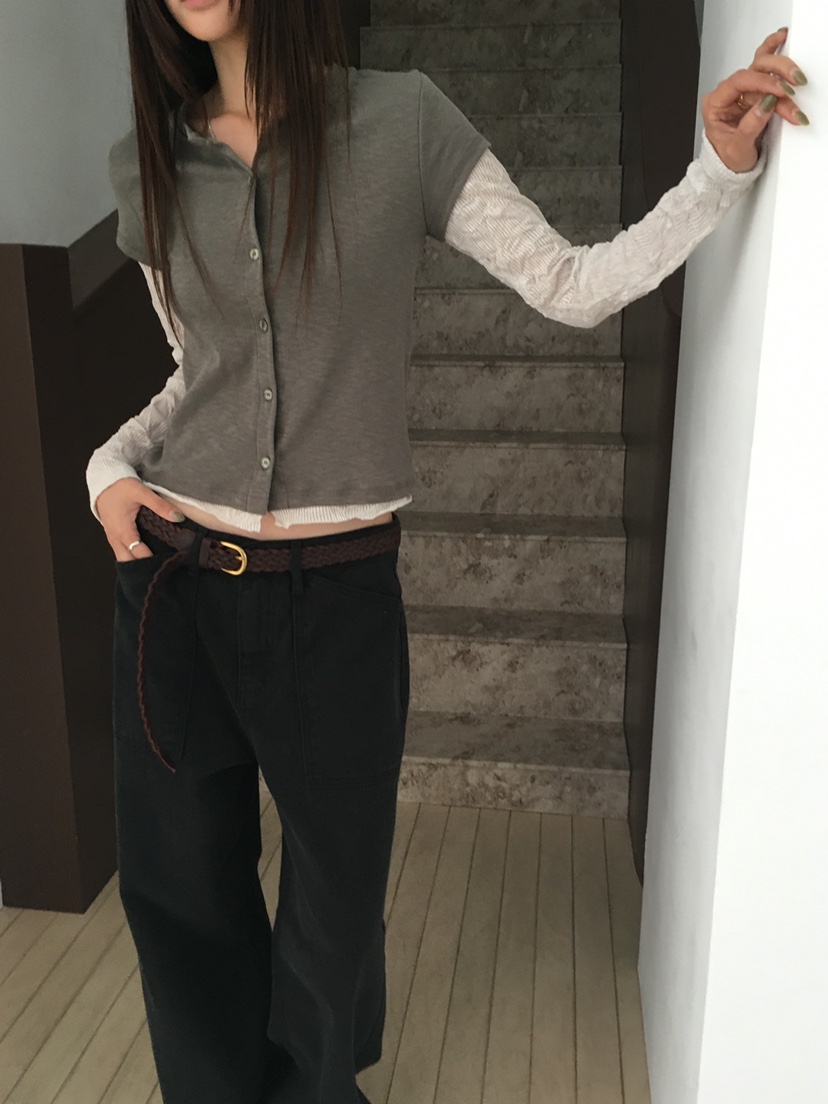 MINIMUZE韓國直郵女裝新品真品人氣休閑時尚推薦長袖T恤雙層MINIMUZE長袖T恤
