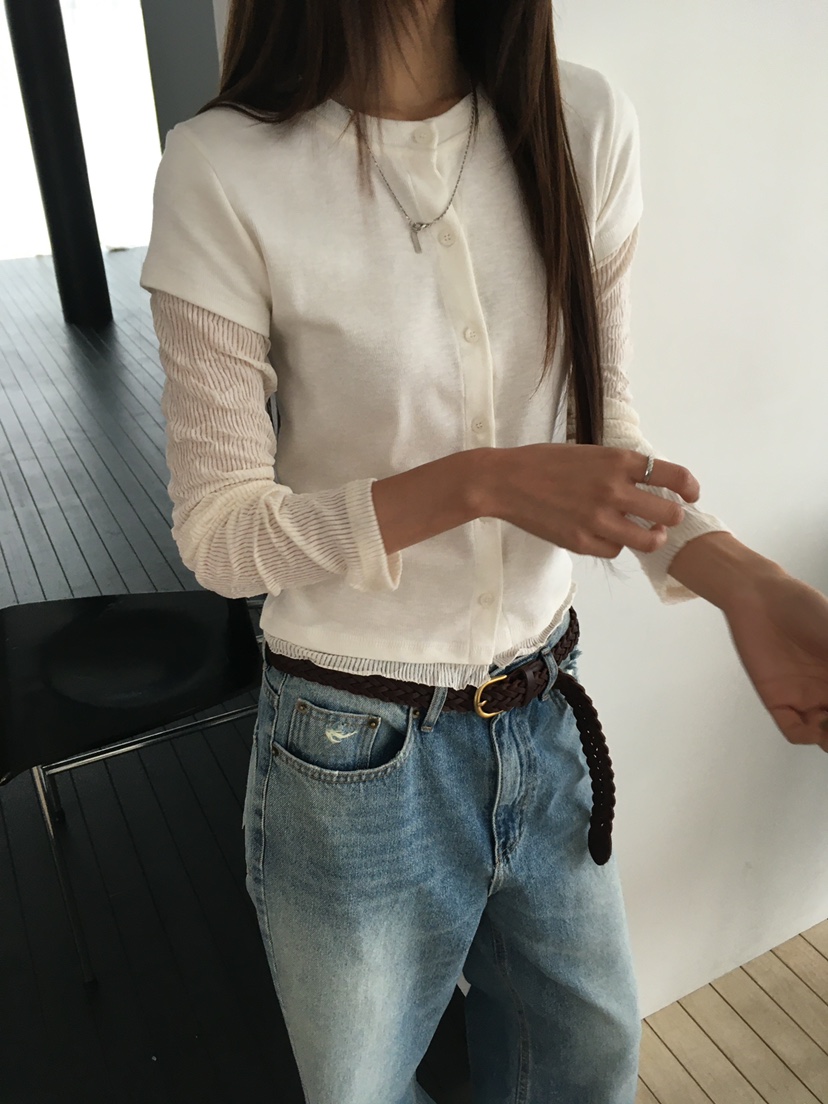 MINIMUZE韓國直郵女裝新品真品人氣休閑時尚推薦長袖T恤雙層MINIMUZE長袖T恤