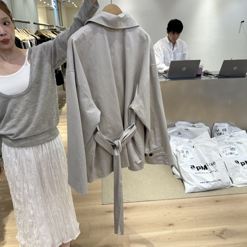 VERVEINE東大門實拍女士新款熱賣真品休閑夾克含腰帶水洗VERVEINE夾克