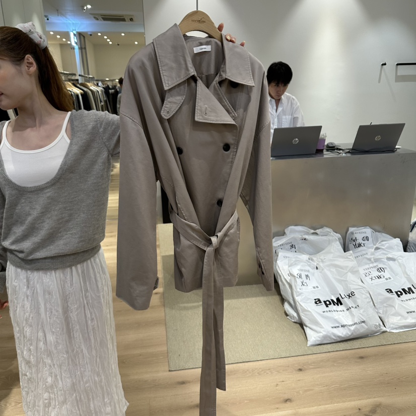 VERVEINE東大門實拍女士新款熱賣真品休閑夾克含腰帶水洗VERVEINE夾克圖色2