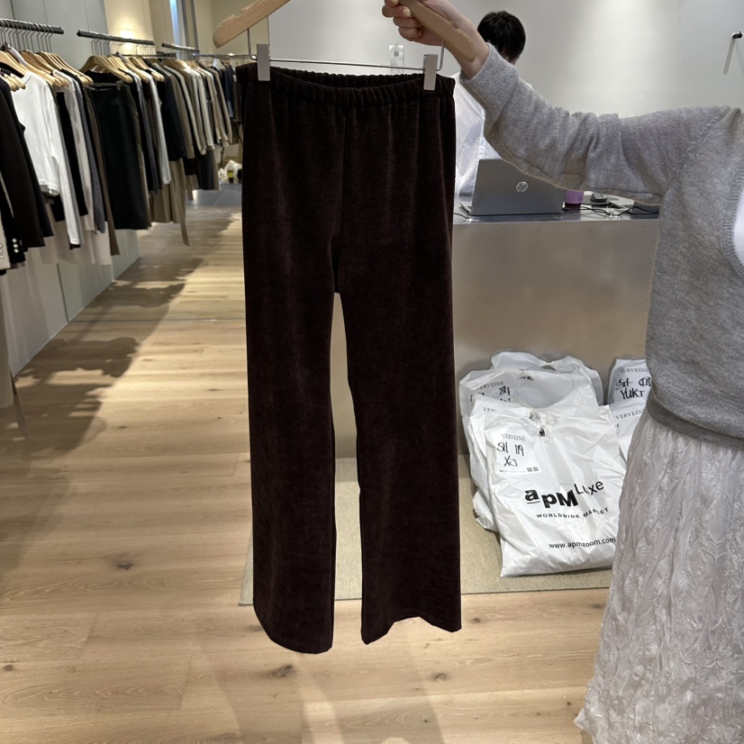 VERVEINE東大門代購女士新品熱賣人氣推薦休閑褲燈芯絨絲絨VERVEINE休閑褲圖色3棕色