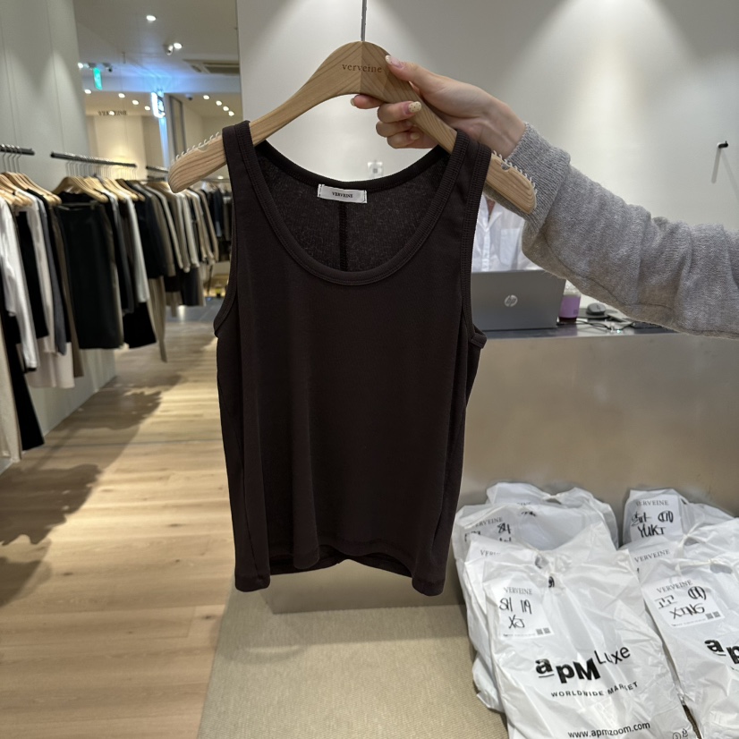 VERVEINE東大門實拍女裝新品真品休閑熱賣推薦人氣吊帶背心VERVEINE吊帶/背心圖色4棕色