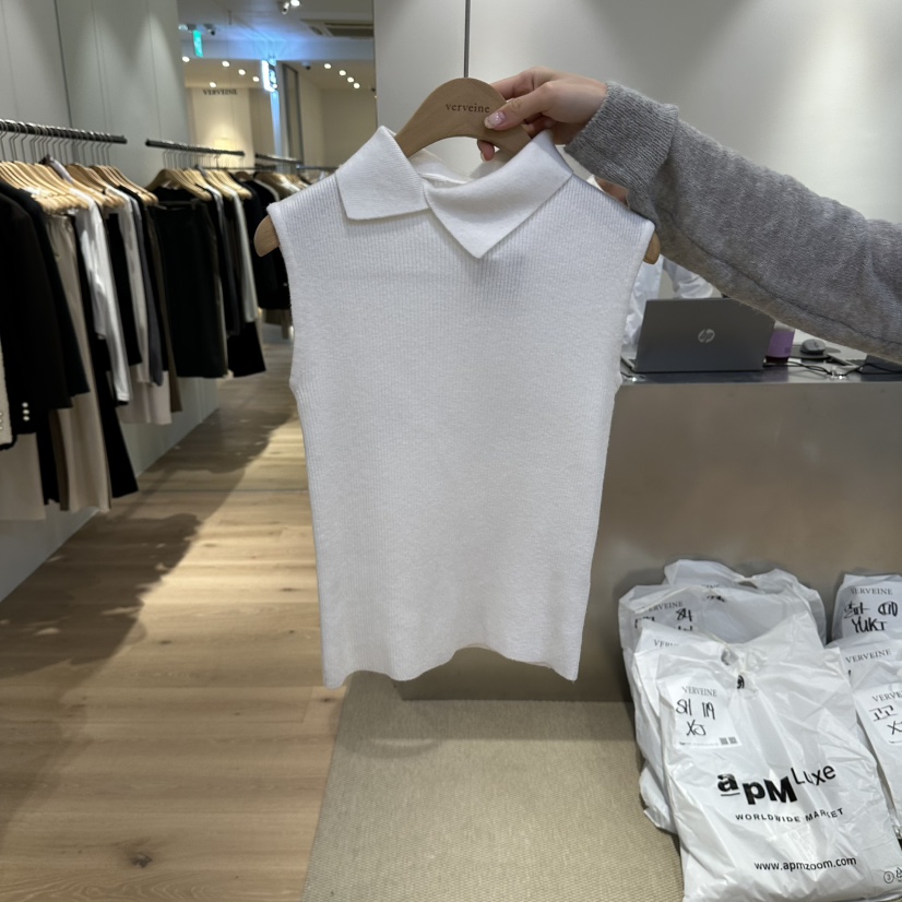 VERVEINE韓國代購女裝新品時尚人氣真品吊帶背心無袖針織衫VERVEINE吊帶/背心圖色1