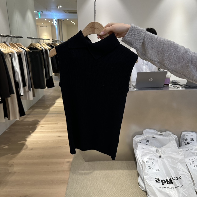 VERVEINE韓國代購女裝新品時尚人氣真品吊帶背心無袖針織衫VERVEINE吊帶/背心圖色2