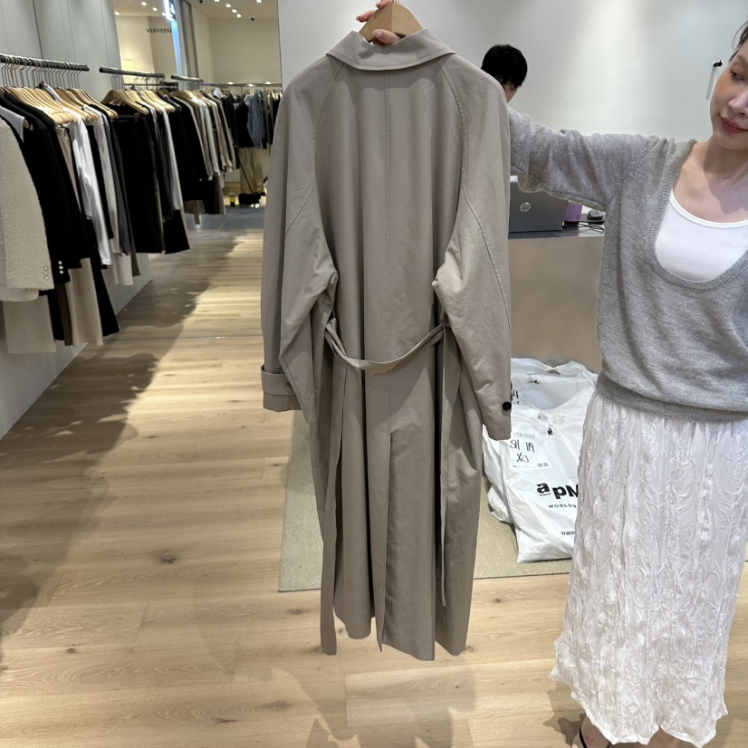 VERVEINE韓國代購女裝新品人氣休閑真品時尚長款風衣長款VERVEINE長款風衣