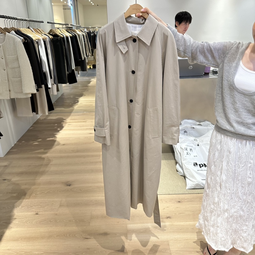 VERVEINE韓國代購女裝新品人氣休閑真品時尚長款風衣長款VERVEINE長款風衣圖色1