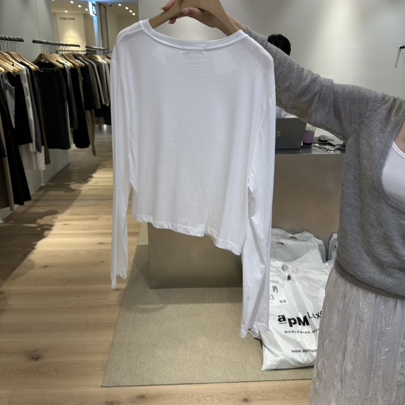 VERVEINE東大門直郵女裝新品人氣時尚推薦長袖T恤莫代爾柔軟VERVEINE長袖T恤