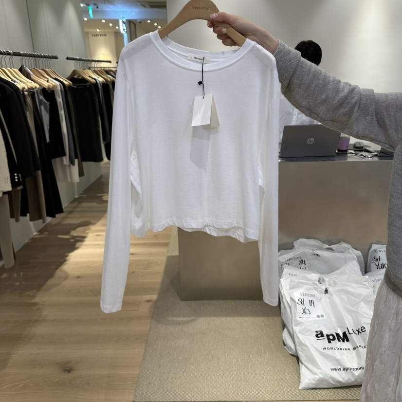 VERVEINE東大門直郵女裝新品人氣時尚推薦長袖T恤莫代爾柔軟VERVEINE長袖T恤圖色1