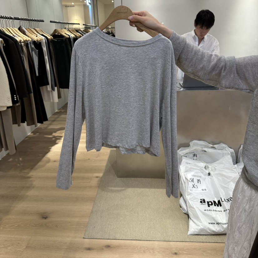 VERVEINE東大門直郵女裝新品人氣時尚推薦長袖T恤莫代爾柔軟VERVEINE長袖T恤圖色2