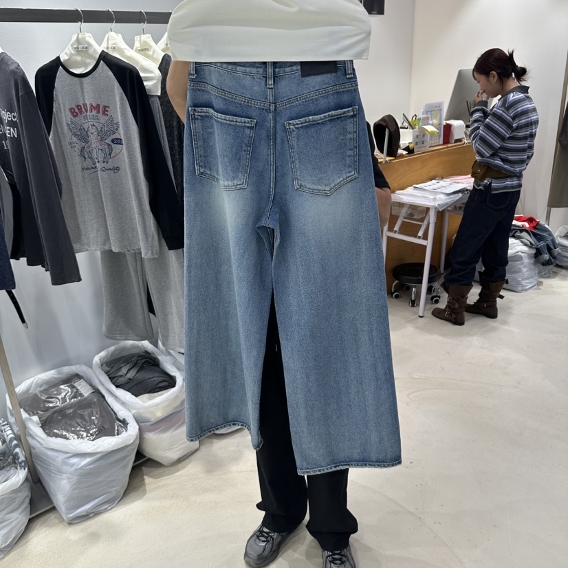 X東大門代購女裝新品人氣休閑推薦時尚真品熱賣牛仔褲HELVETICA牛仔褲