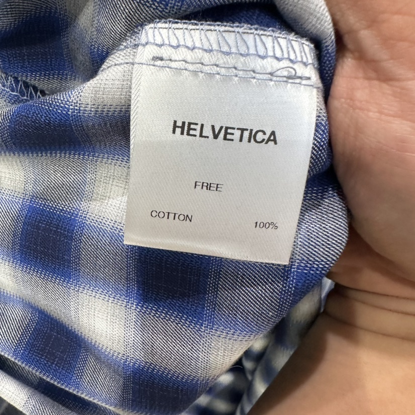 X東大門直郵女士新品休閑人氣推薦熱賣襯衫蕾絲衫連帽衫格紋HELVETICA襯衫/蕾絲衫