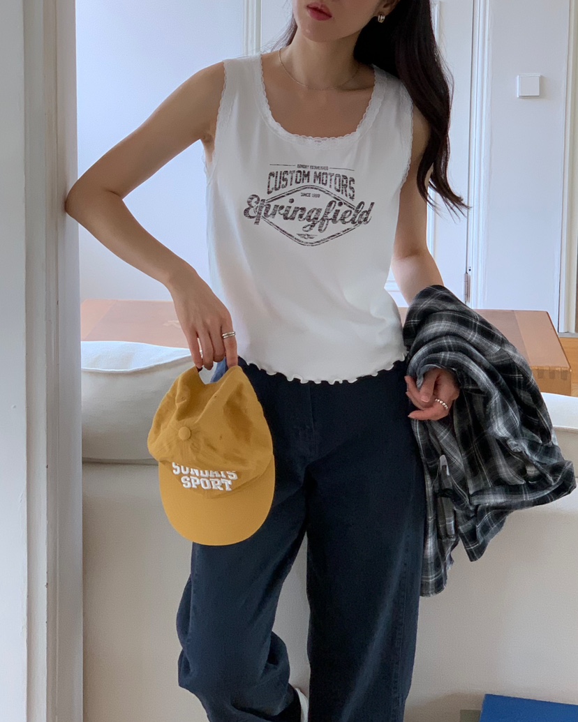 MONTER韓國直郵女裝新款推薦真品人氣休閑吊帶背心蕾絲無袖MONTER吊帶/背心