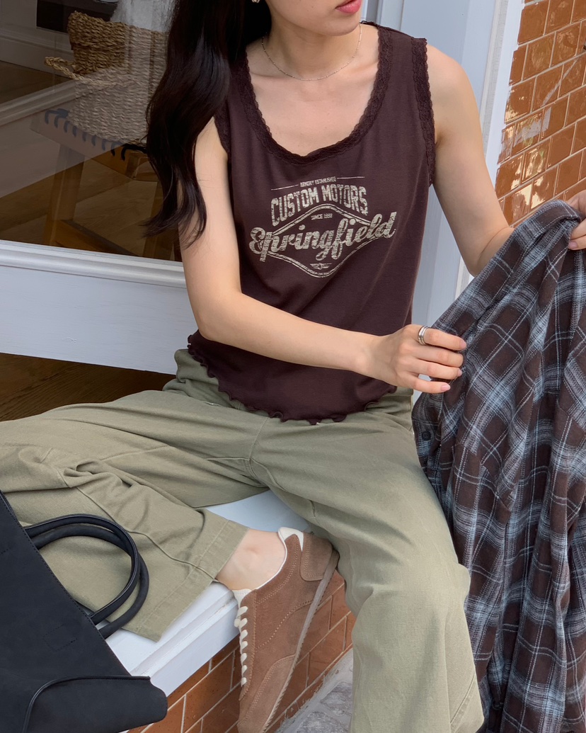 MONTER韓國直郵女裝新款推薦真品人氣休閑吊帶背心蕾絲無袖MONTER吊帶/背心