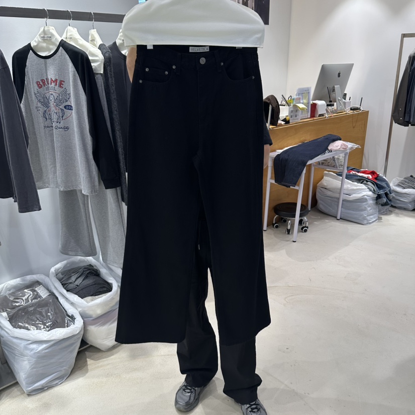 X韓國代購女裝新款推薦人氣時尚真品熱賣休閑休閑褲HELVETICA休閑褲圖色1