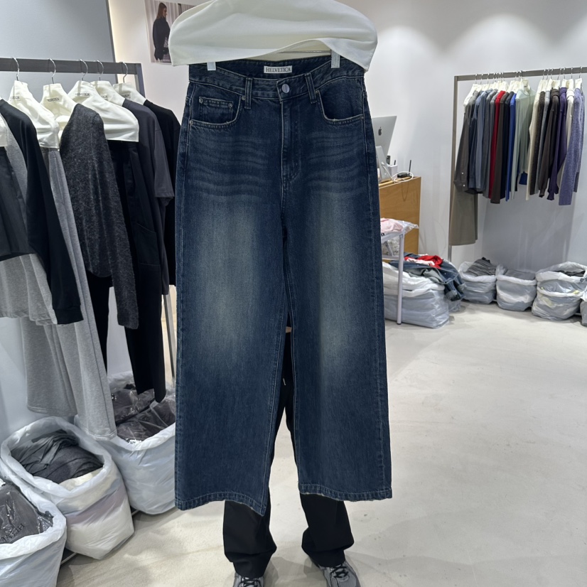 X東大門代購女士新品時尚真品推薦熱賣人氣休閑牛仔褲水洗HELVETICA牛仔褲圖色1