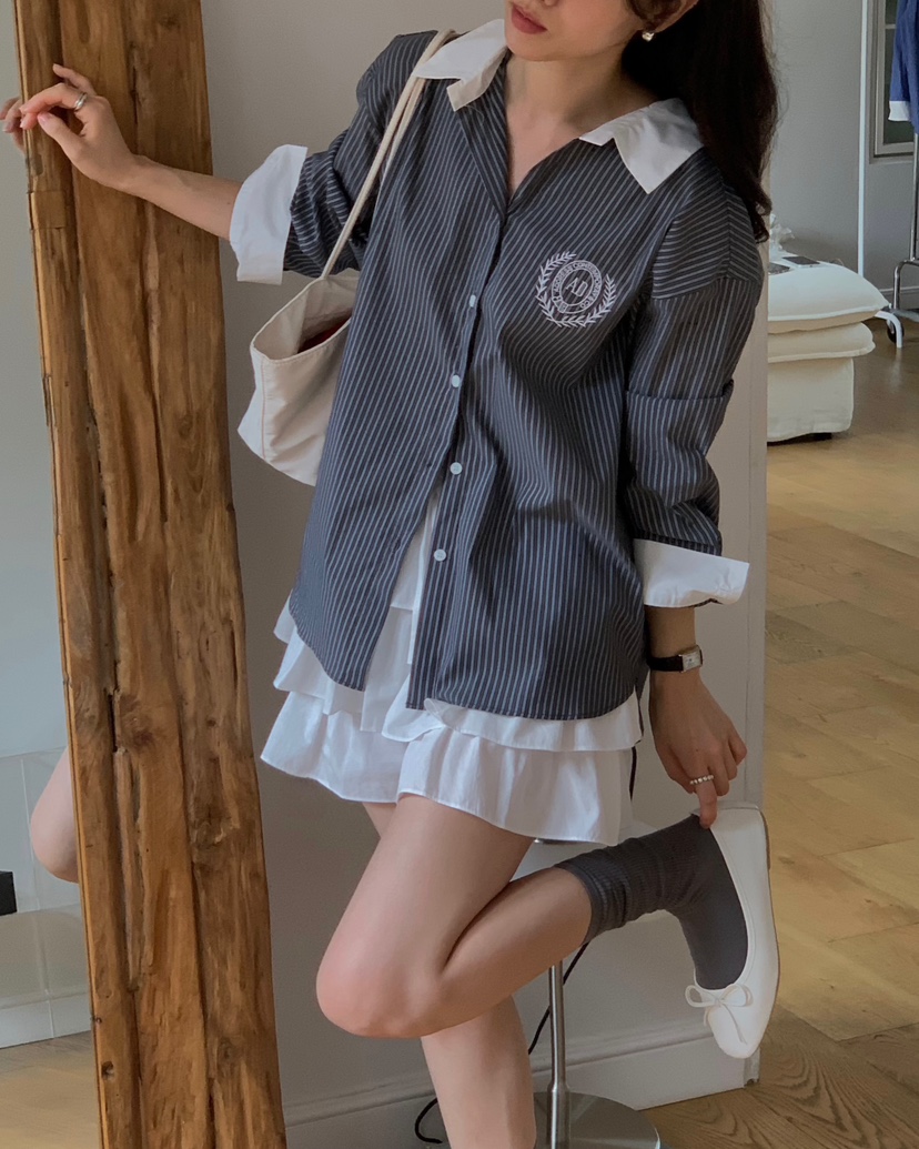 MONTER韓國代購女士新款熱賣推薦休閑真品襯衫蕾絲衫刺繡MONTER襯衫/蕾絲衫