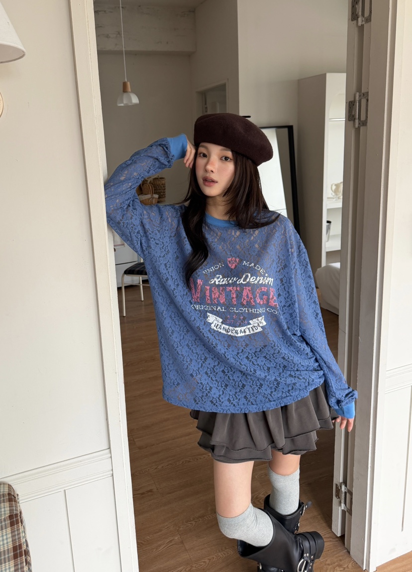 LOVABLE-L東大門直郵女裝新品熱賣時尚真品人氣休閑長袖T恤LOVABLE長袖T恤