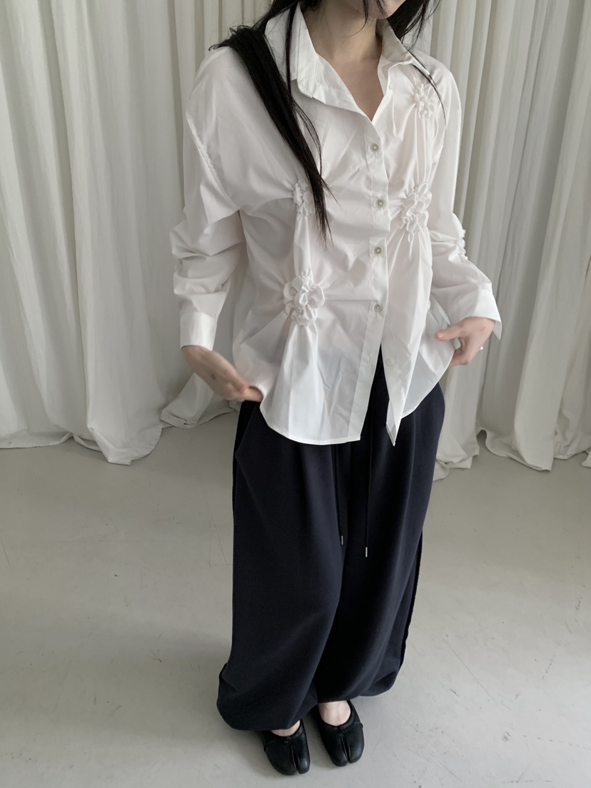 ENHANCE東大門實拍女士新款時尚真品休閑推薦襯衫蕾絲衫刺繡ENHANCE/HOPESMORE襯衫/蕾絲衫