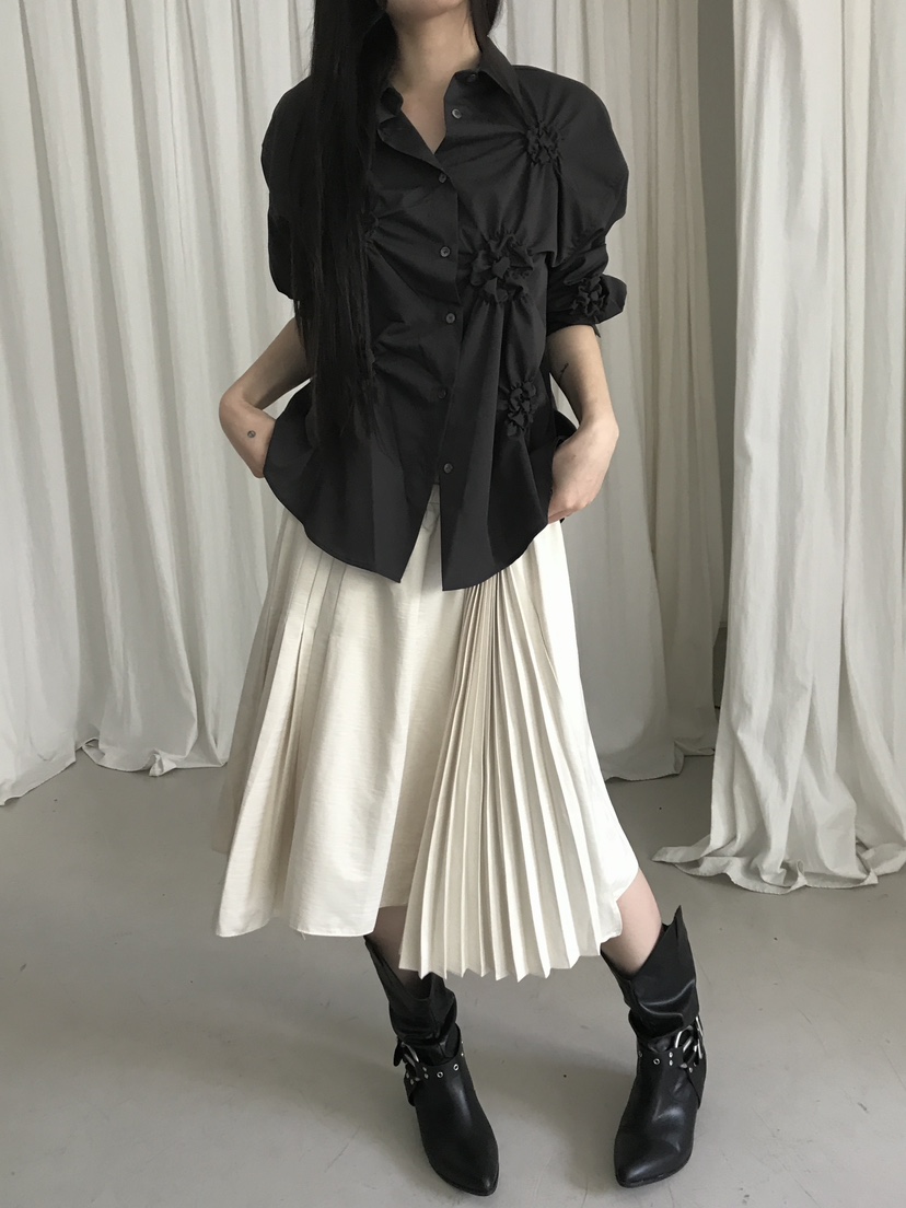 ENHANCE東大門實拍女士新款時尚真品休閑推薦襯衫蕾絲衫刺繡ENHANCE/HOPESMORE襯衫/蕾絲衫