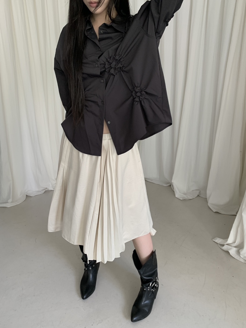 ENHANCE東大門實拍女士新款時尚真品休閑推薦襯衫蕾絲衫刺繡ENHANCE/HOPESMORE襯衫/蕾絲衫