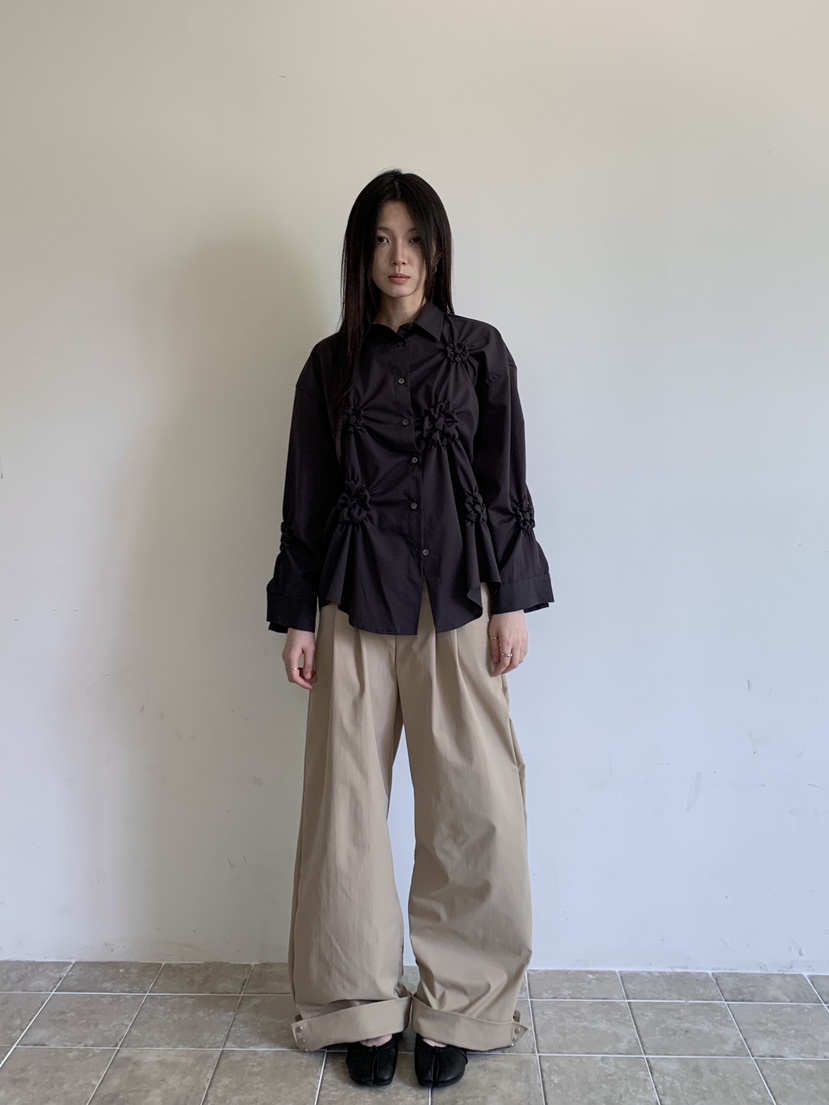 ENHANCE東大門實拍女士新款時尚真品休閑推薦襯衫蕾絲衫刺繡ENHANCE/HOPESMORE襯衫/蕾絲衫