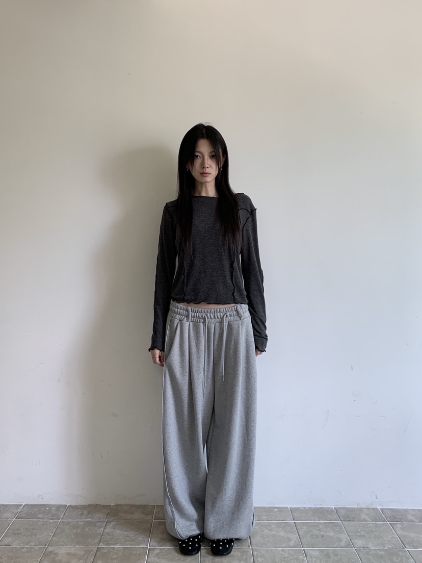 ENHANCE東大門實拍女士新品人氣休閑熱賣推薦長袖T恤波紋ENHANCE/HOPESMORE長袖T恤