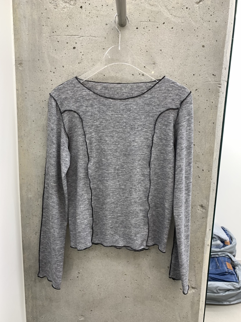 ENHANCE東大門實拍女士新品人氣休閑熱賣推薦長袖T恤波紋ENHANCE/HOPESMORE長袖T恤圖色1