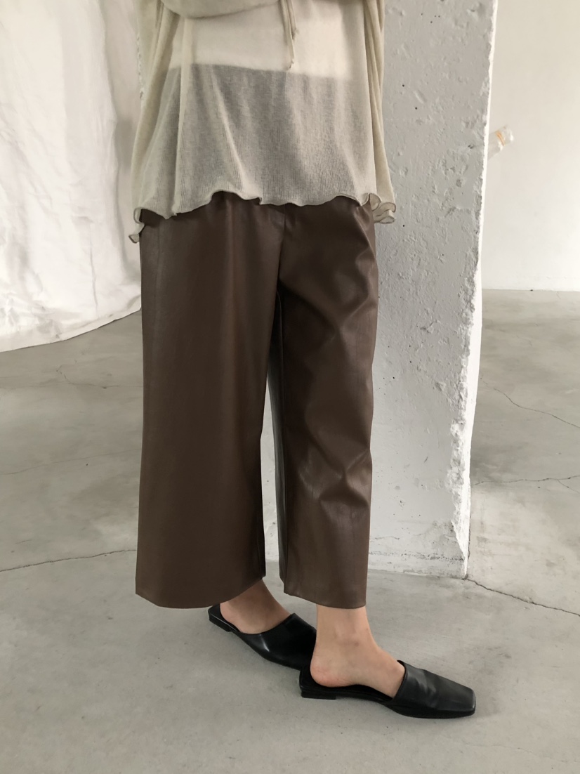 MOSMOS東大門實拍女裝新款真品時尚休閑人氣推薦休閑褲皮革MOSMOS休閑褲