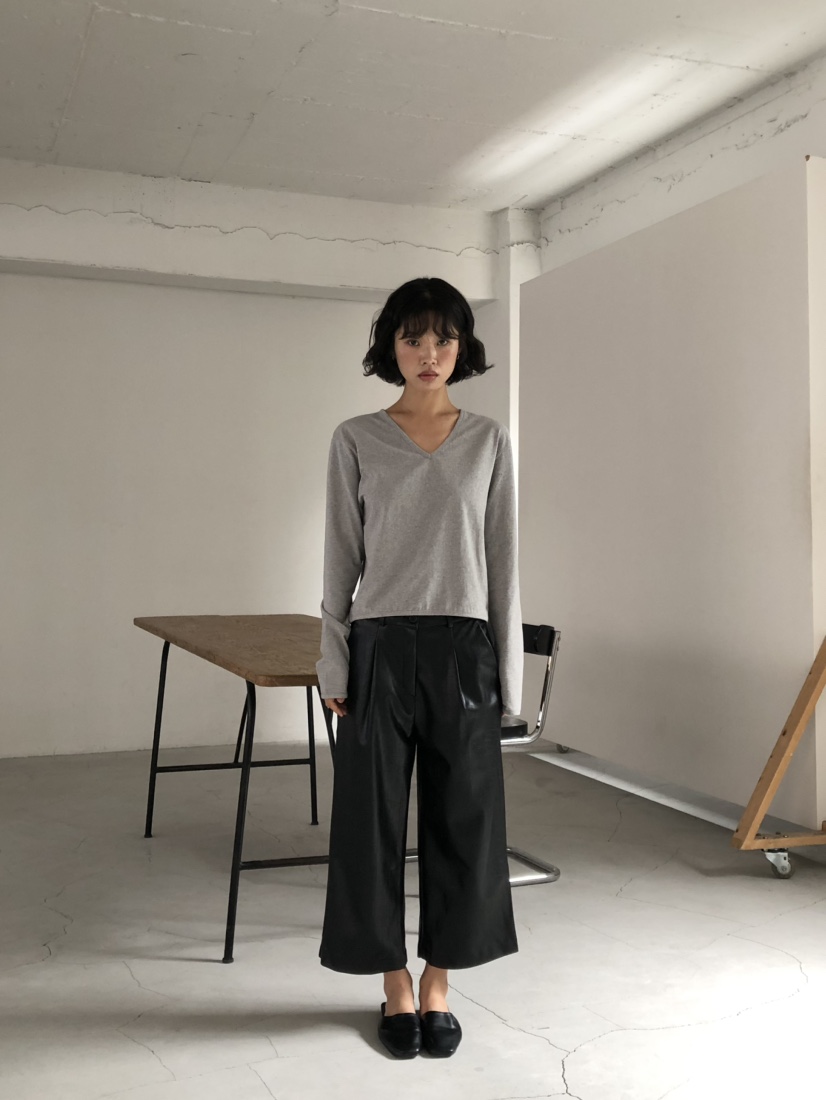 MOSMOS東大門實拍女裝新款真品時尚休閑人氣推薦休閑褲皮革MOSMOS休閑褲