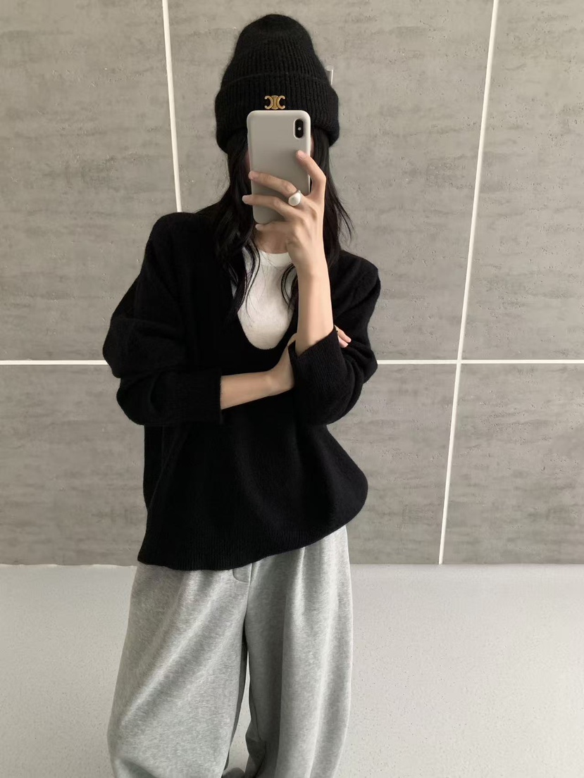 BONHEUR東大門實拍女士新款熱賣真品人氣推薦時尚針織衫U領BONHEUR針織衫