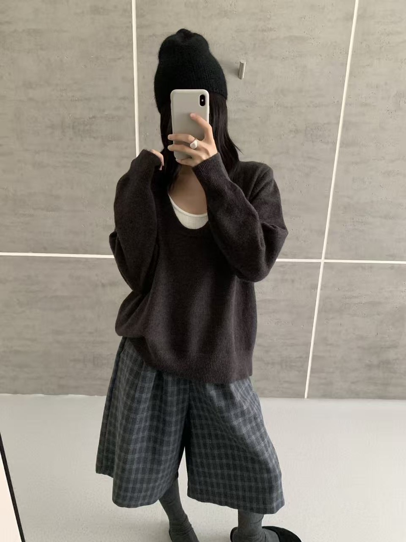 BONHEUR東大門實拍女士新款熱賣真品人氣推薦時尚針織衫U領BONHEUR針織衫