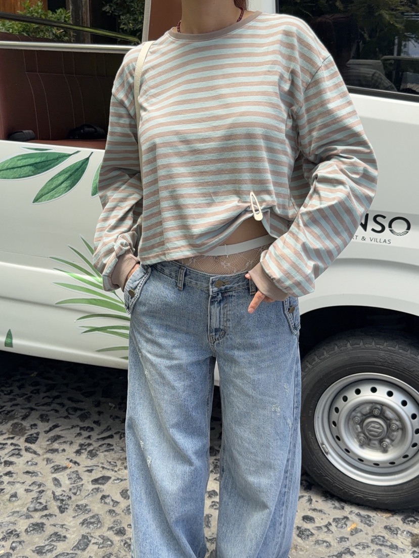 SUNDER MARKET韓國代購女裝新品真品人氣熱賣休閑長袖T恤SUNDER MARKET長袖T恤