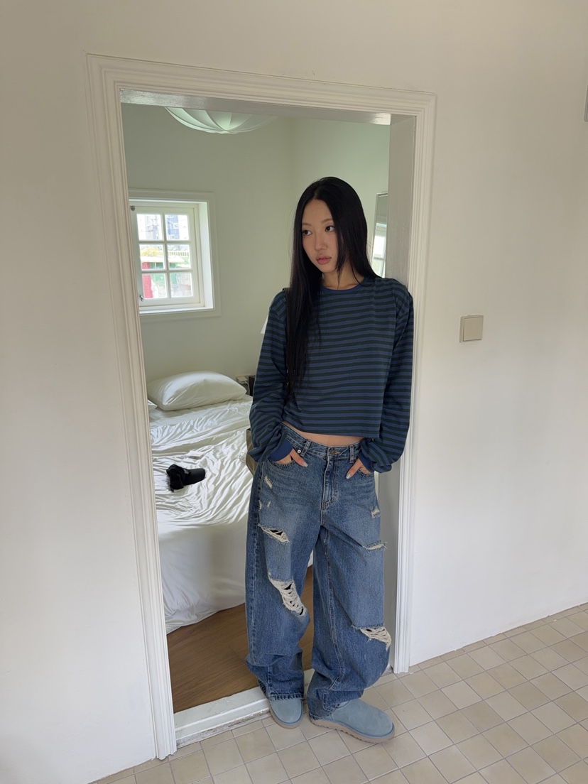 SUNDER MARKET韓國代購女裝新品真品人氣熱賣休閑長袖T恤SUNDER MARKET長袖T恤