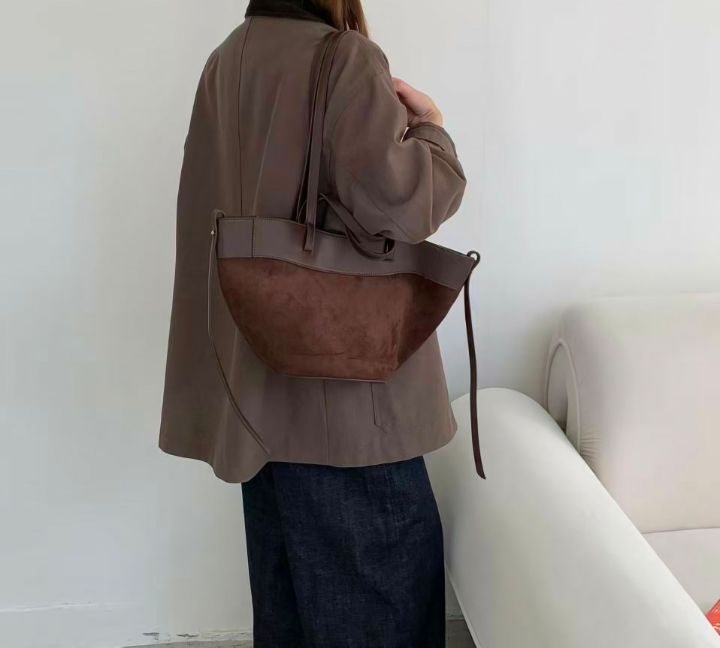 TROUVAILLE東大門實拍女士新品時尚推薦單肩斜跨包絨面革TROUVAILLE單肩/斜跨包